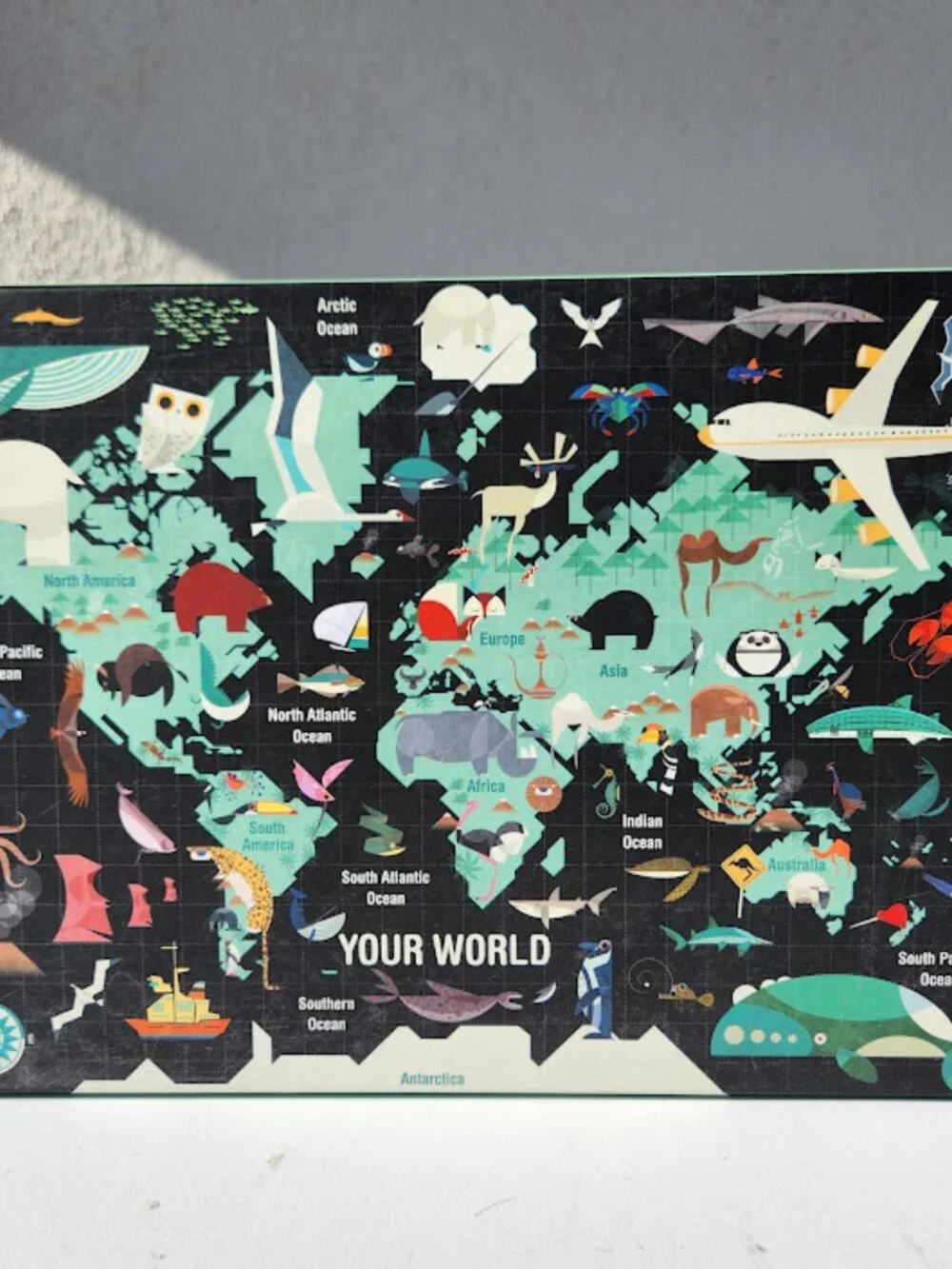Mudpuppy 1000 Piece Your World Puzzle Map Atlas Inspired Charley Harper Inspired